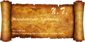 Nussbacher Taddeus névjegykártya